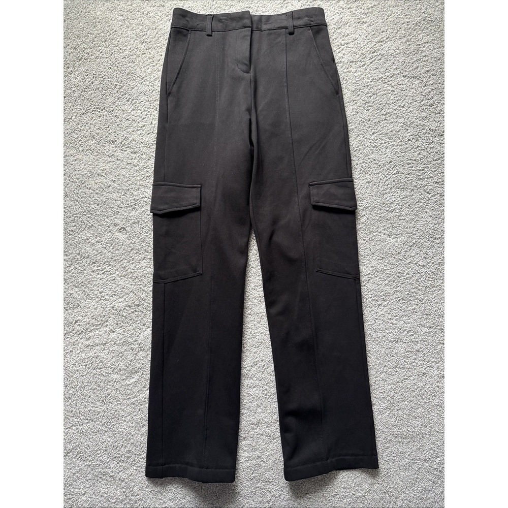 Hunter & Brown Cargo Pants Women M Black High Rise Ponte Knit Utility Streetwear